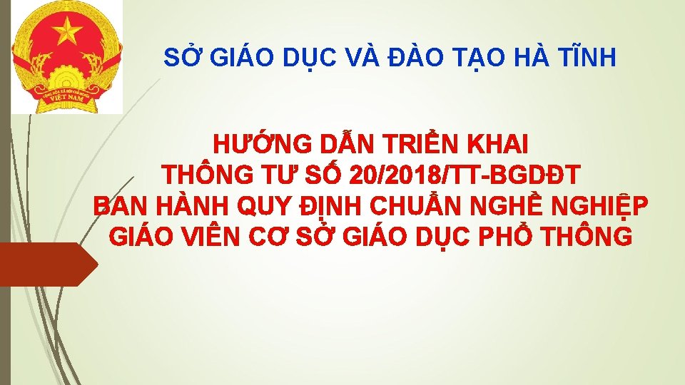 SỞ GIÁO DỤC VÀ ĐÀO TẠO HÀ TĨNH HƯỚNG DẪN TRIỂN KHAI THÔNG TƯ