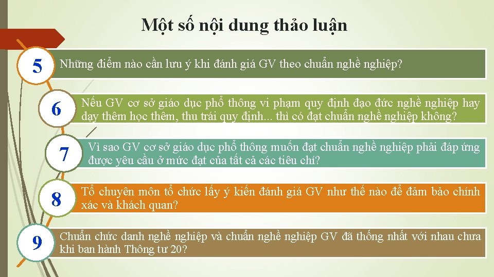 Một số nội dung thảo luận 5 Những điểm nào cần lưu ý khi