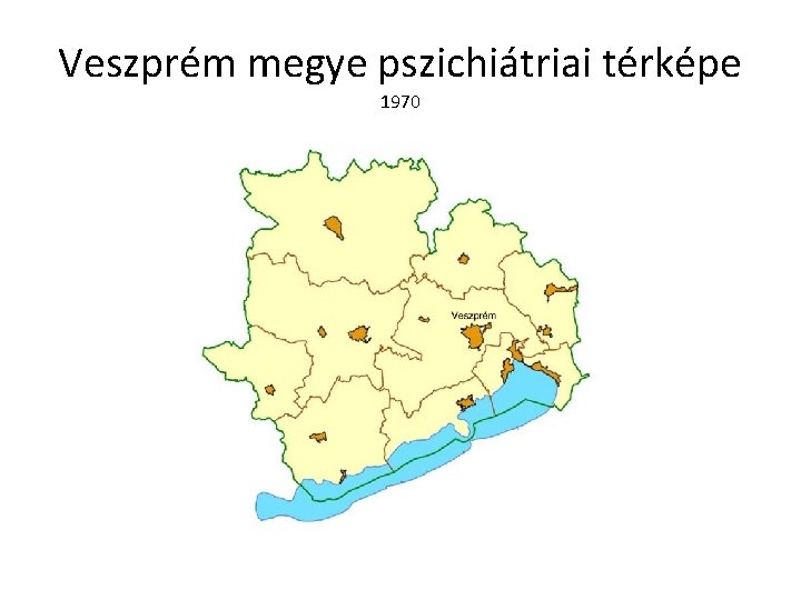 Veszprém megye pszichiátriai térképe 1970 