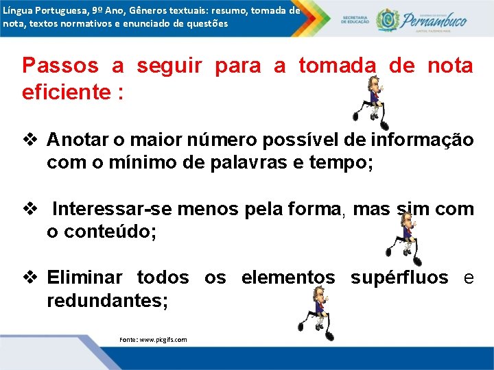 Língua Portuguesa, 9º Ano, Gêneros textuais: resumo, tomada de nota, textos normativos e enunciado