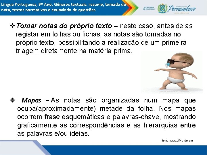 Língua Portuguesa, 9º Ano, Gêneros textuais: resumo, tomada de nota, textos normativos e enunciado