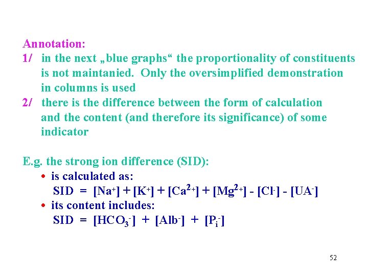 Annotation: 1/ in the next „blue graphs“ the proportionality of constituents is not maintanied.