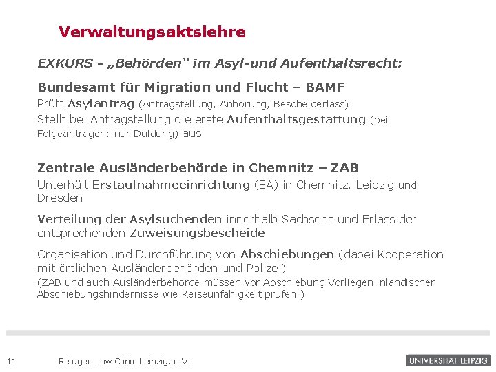 Verwaltungsaktslehre EXKURS - „Behörden“ im Asyl-und Aufenthaltsrecht: Bundesamt für Migration und Flucht – BAMF
