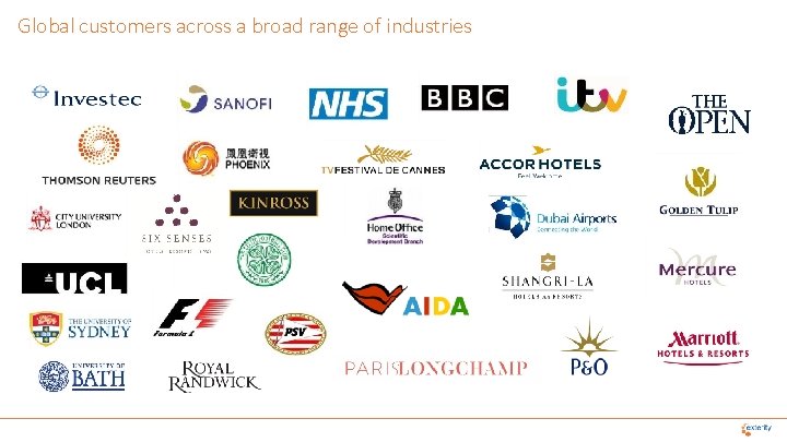 Global customers across a broad range of industries 