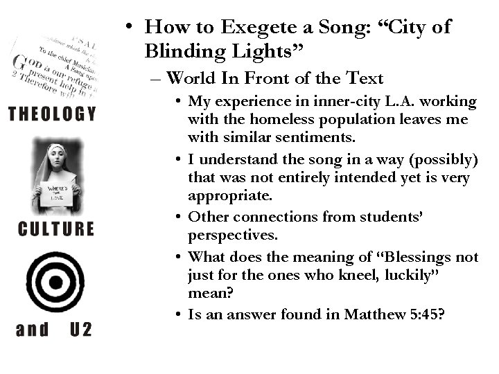  • How to Exegete a Song: “City of Blinding Lights” – World In