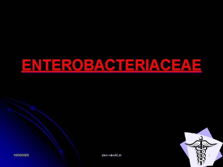 ENTEROBACTERIACEAE 10/30/2020 alen vukelić, dr 1 