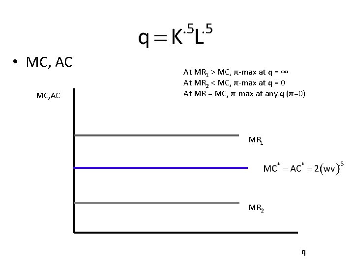  • MC, AC At MR 1 > MC, π-max at q = ∞