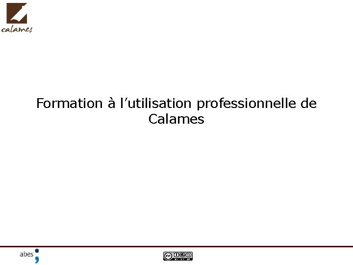 Formation à l’utilisation professionnelle de Calames 