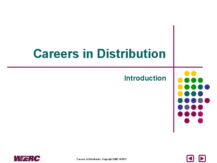 Careers in Distribution Introduction Careers in Distribution, Copyright 2005, WERC 