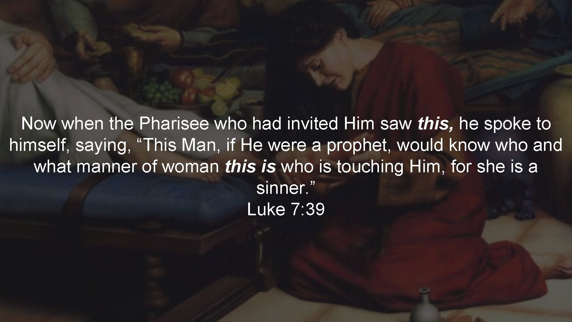 Now when the Pharisee who had invited Him saw this, he spoke to himself,