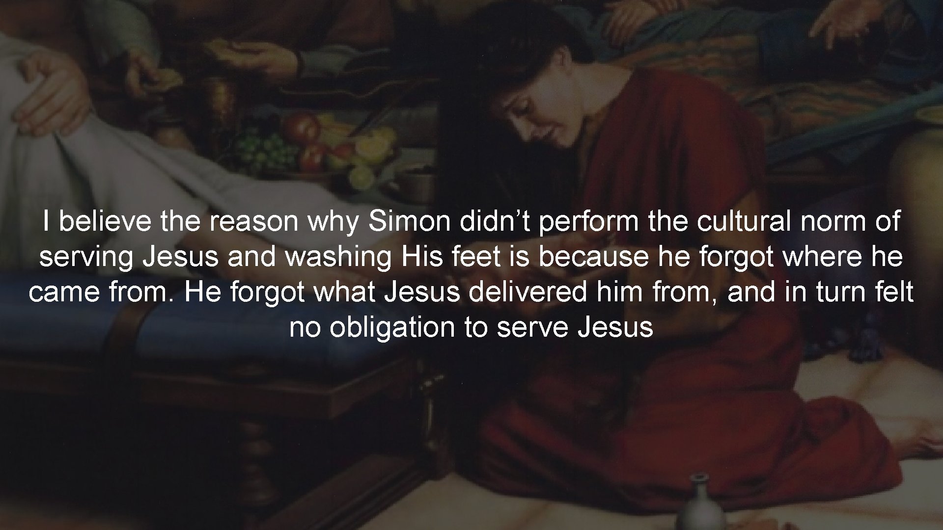 I believe the reason why Simon didn’t perform the cultural norm of serving Jesus