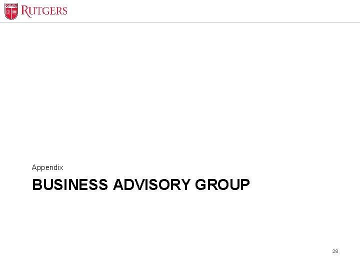 Appendix BUSINESS ADVISORY GROUP 28 