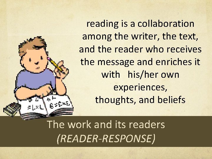 reading is a collaboration among the writer, the text, and the reader who receives