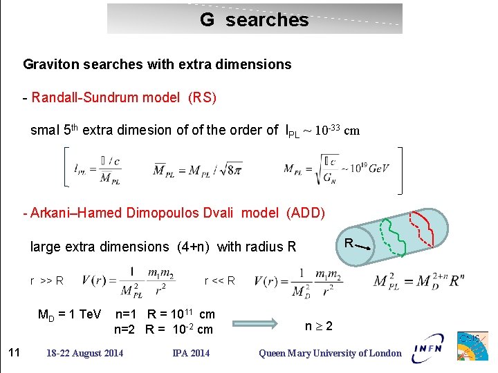 G searches Graviton searches with extra dimensions - Randall-Sundrum model (RS) smal 5 th