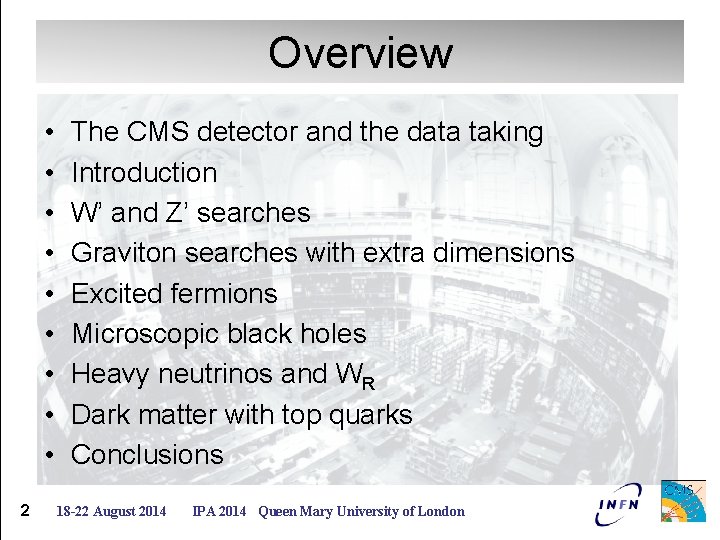 Overview • • • 2 The CMS detector and the data taking Introduction W’
