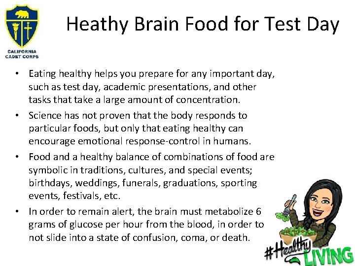 Heathy Brain Food for Test Day • Eating healthy helps you prepare for any