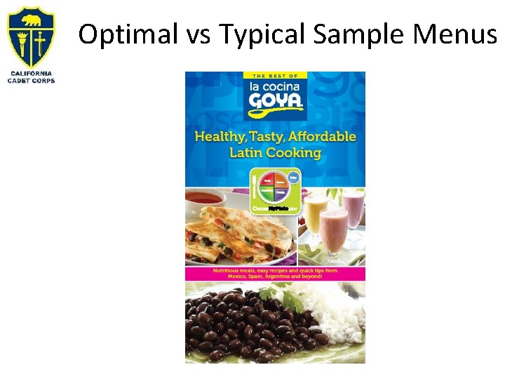 Optimal vs Typical Sample Menus 