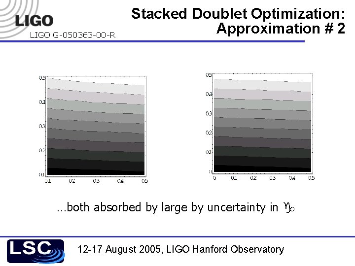 LIGO G-050363 -00 -R Stacked Doublet Optimization: Approximation # 2 …both absorbed by large