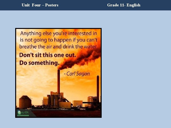 Unit Four – Posters Grade 11 - English Unit Four – Posters Grade 11 - English