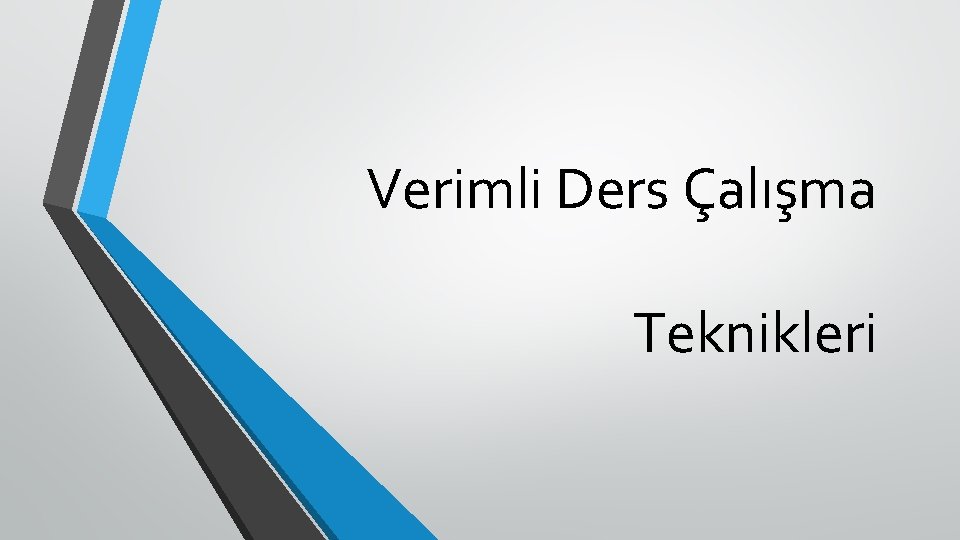 Verimli Ders Çalışma Teknikleri 