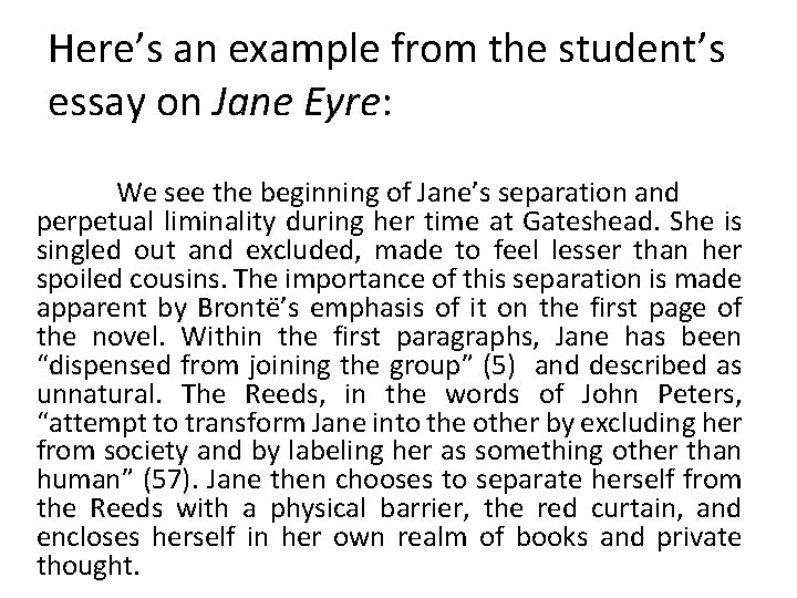 Jane eyre essay help