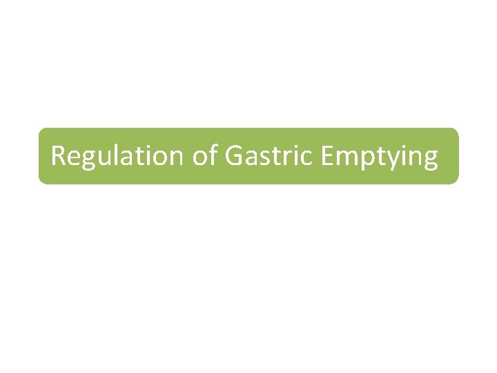 Regulation of Gastric Emptying 