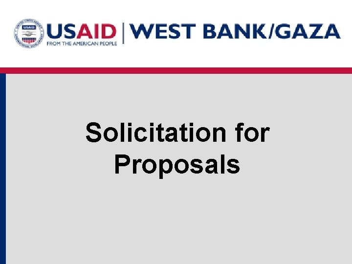 Solicitation for Proposals 