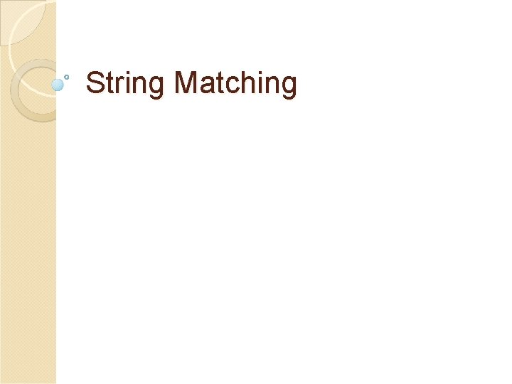 String Matching 