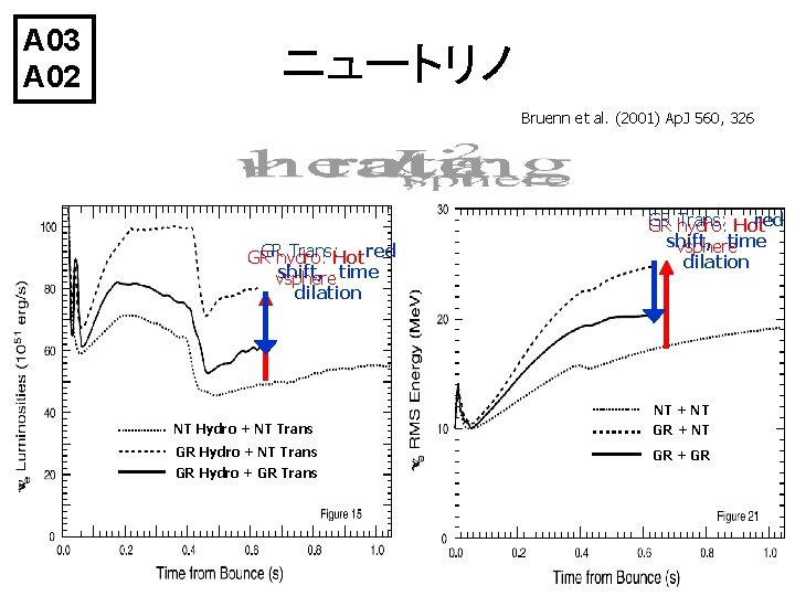A 03 A 02 ニュートリノ Bruenn et al. (2001) Ap. J 560, 326 GRhydro: