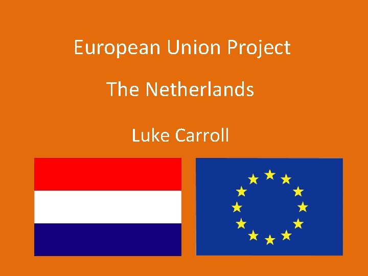 European Union Project The Netherlands Luke Carroll 