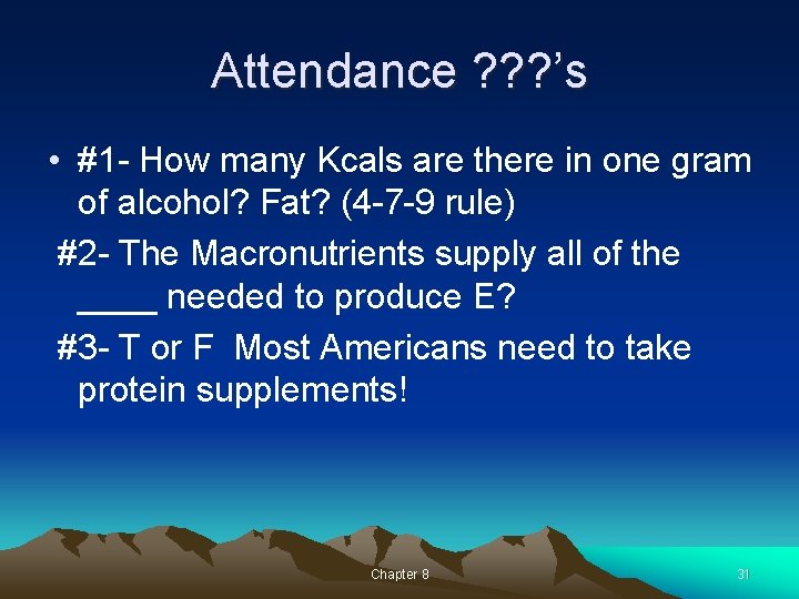 Attendance ? ? ? ’s • #1 - How many Kcals are there in Attendance ? ? ? ’s • #1 - How many Kcals are there in