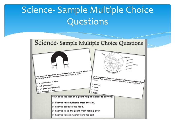 Science- Sample Multiple Choice Questions 