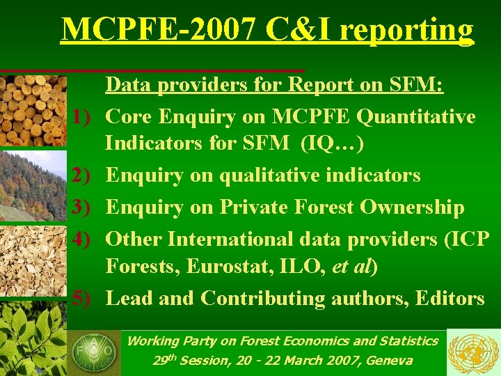 Forest Resource Assessment And Indicators Of Sfm In