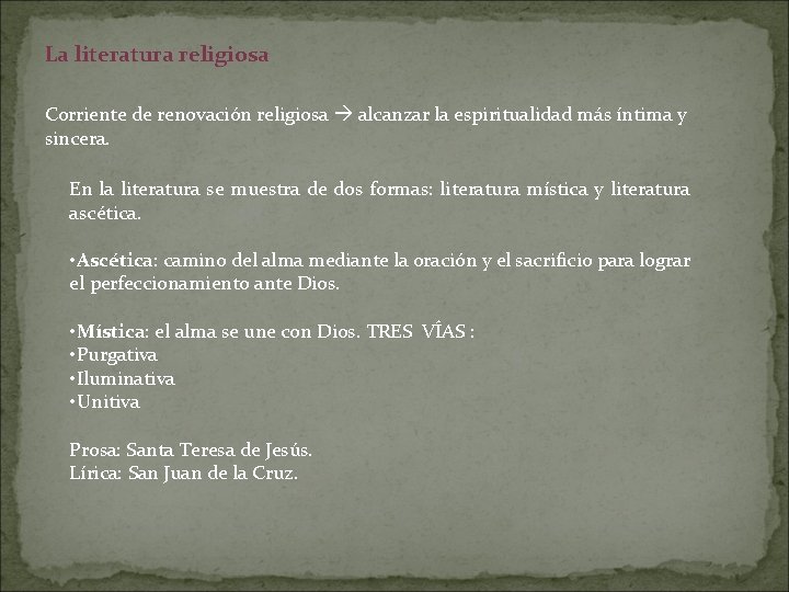 La literatura religiosa Corriente de renovación religiosa alcanzar la espiritualidad más íntima y sincera.