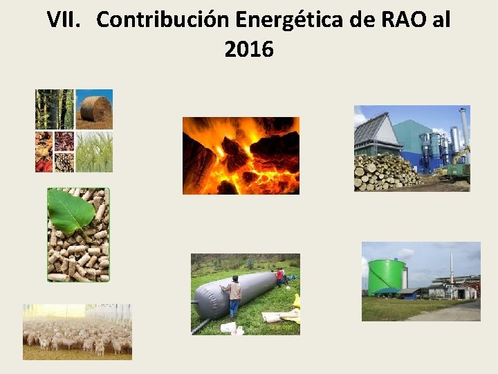 VII. Contribución Energética de RAO al 2016 