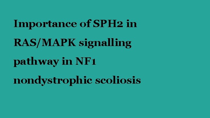 Importance of SPH 2 in RASMAPK signalling pathway