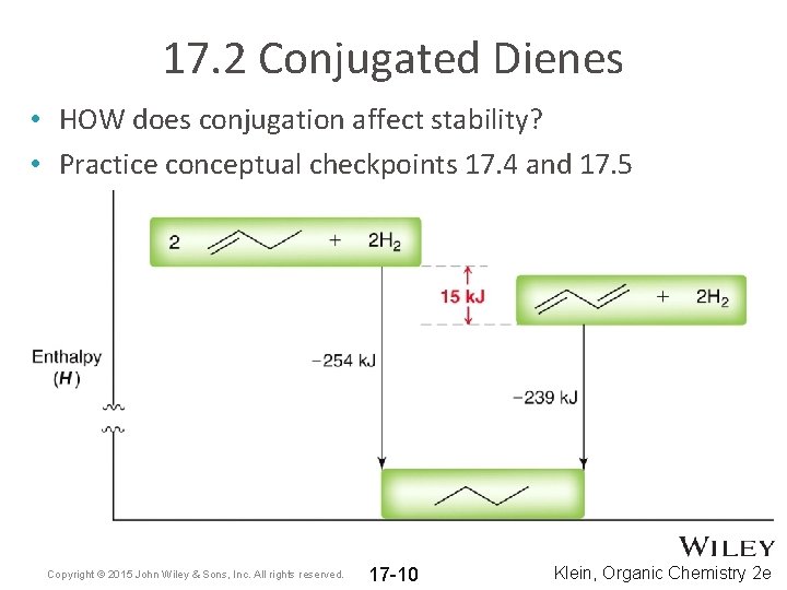 17. 2 Conjugated Dienes • HOW does conjugation affect stability? • Practice conceptual checkpoints