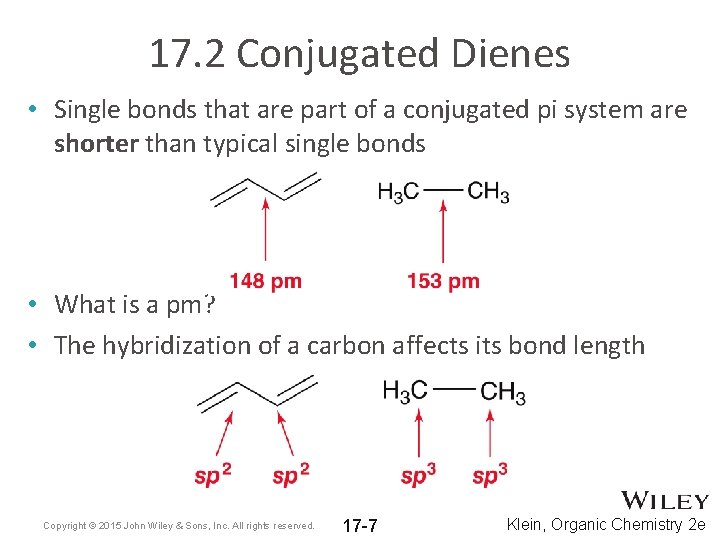 17. 2 Conjugated Dienes • Single bonds that are part of a conjugated pi