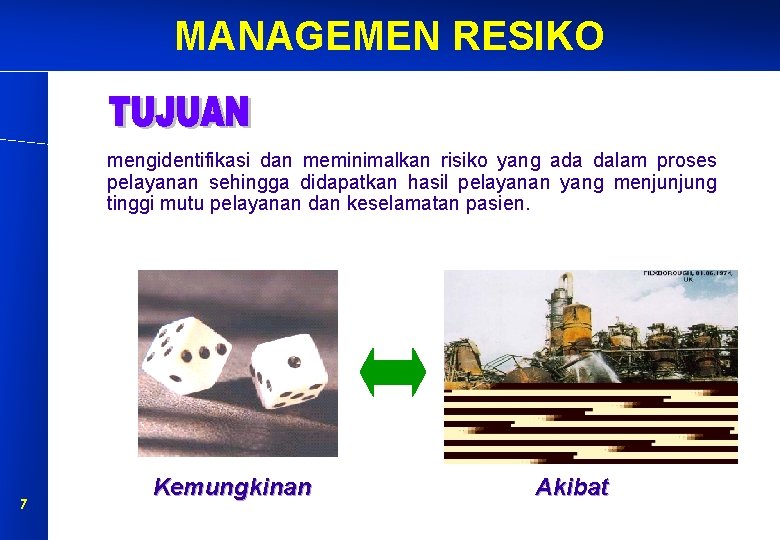 MANAGEMEN RESIKO mengidentifikasi dan meminimalkan risiko yang ada dalam proses pelayanan sehingga didapatkan hasil MANAGEMEN RESIKO mengidentifikasi dan meminimalkan risiko yang ada dalam proses pelayanan sehingga didapatkan hasil