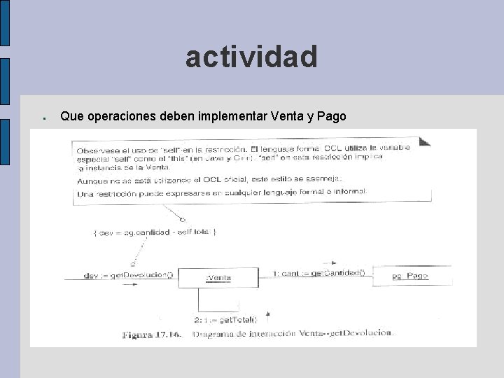 actividad ● Que operaciones deben implementar Venta y Pago 