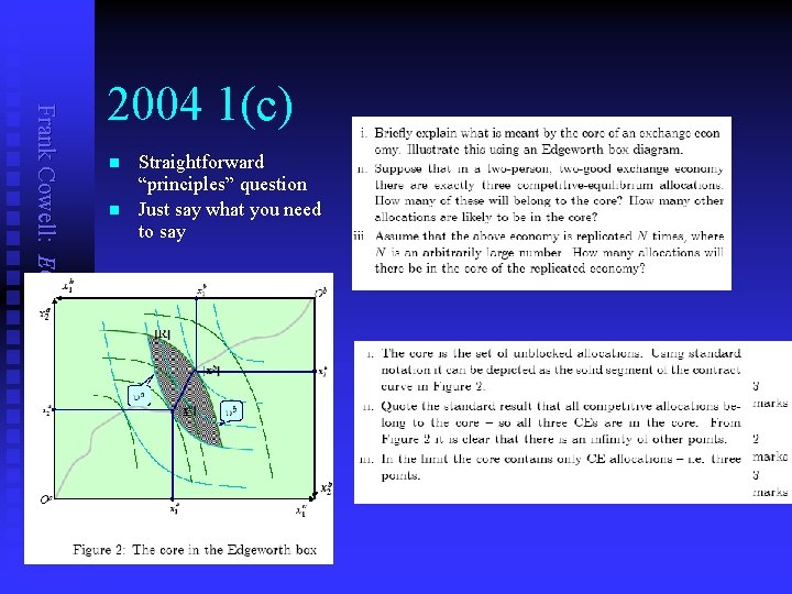 Frank Cowell: EC 202 Microeconomics 2004 1(c) n n Straightforward “principles” question Just say