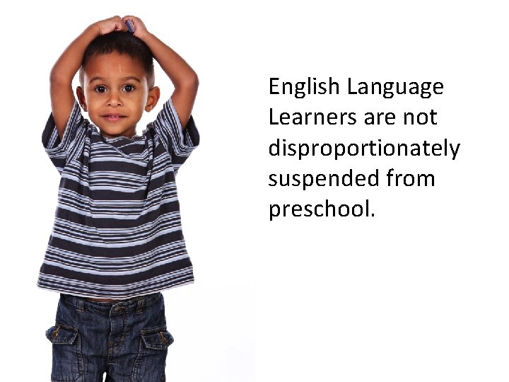 English Language Learners are not disproportionately suspended from preschool. 