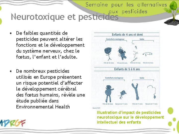 Neurotoxique et pesticides • De faibles quantités de pesticides peuvent altérer les fonctions et