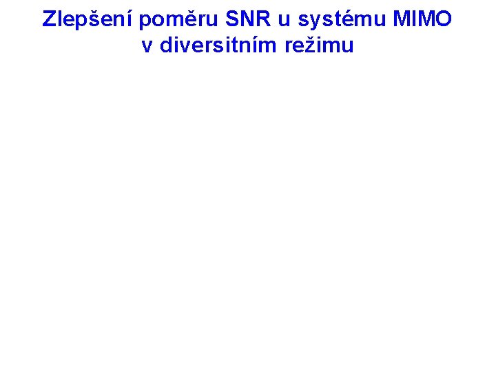 Zlepšení poměru SNR u systému MIMO v diversitním režimu 