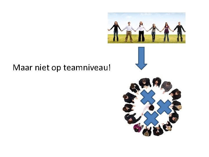 Maar niet op teamniveau! 