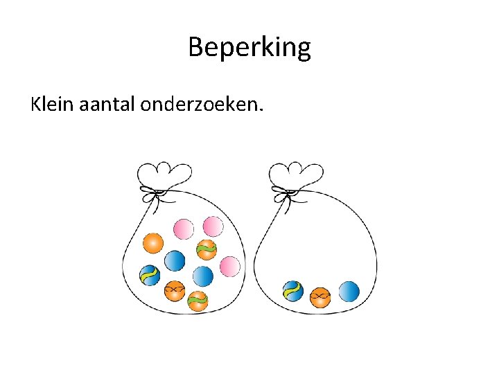 Beperking Klein aantal onderzoeken. 