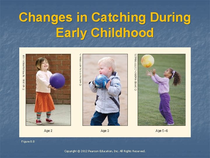 Changes in Catching During Early Childhood Figure 8. 8 Copyright © 2012 Pearson Education,