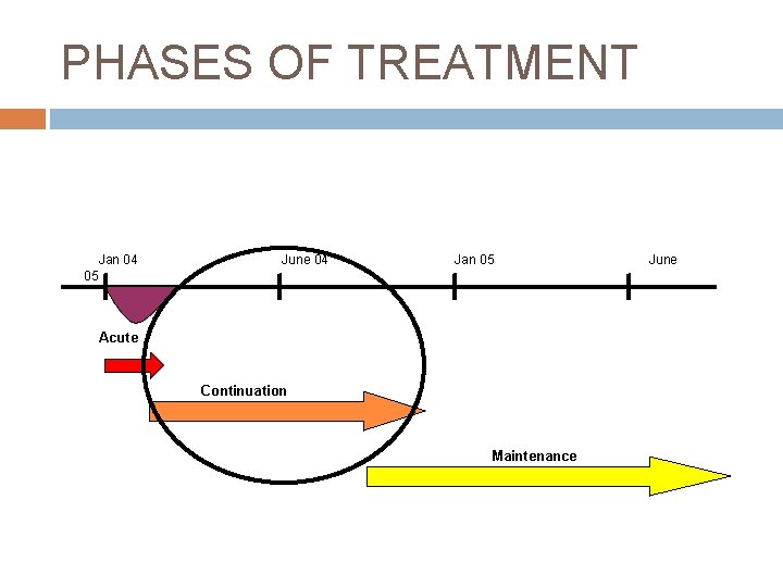 PHASES OF TREATMENT Jan 04 05 June 04 Jan 05 Acute Continuation Maintenance June