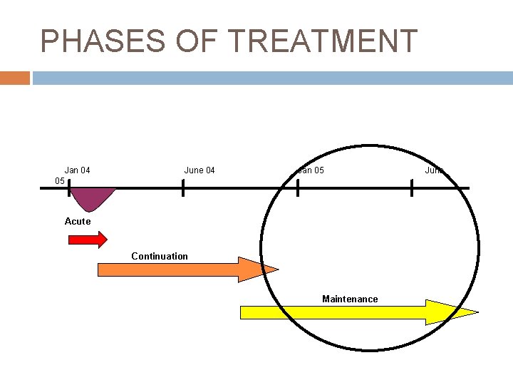 PHASES OF TREATMENT Jan 04 05 June 04 Jan 05 Acute Continuation Maintenance June