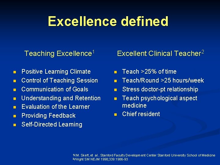 Excellence defined Teaching Excellence 1 n n n n Positive Learning Climate Control of Excellence defined Teaching Excellence 1 n n n n Positive Learning Climate Control of